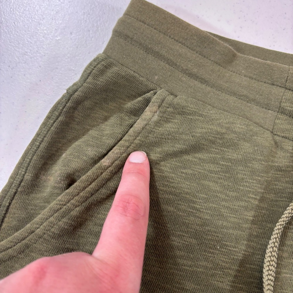 Pair of Thieves Mens Lounge Shorts Olive Green Slub Knit Drawstring Size M - Picture 9 of 10